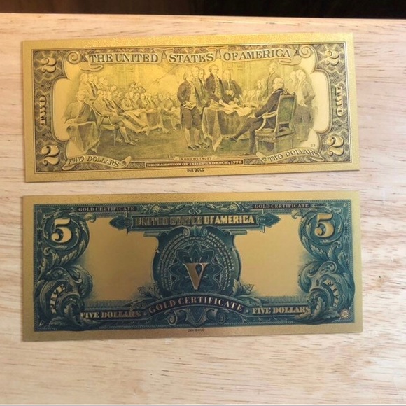 24k Gold Foil Plated US Currency Banknote Collection - Picture 3 of 9